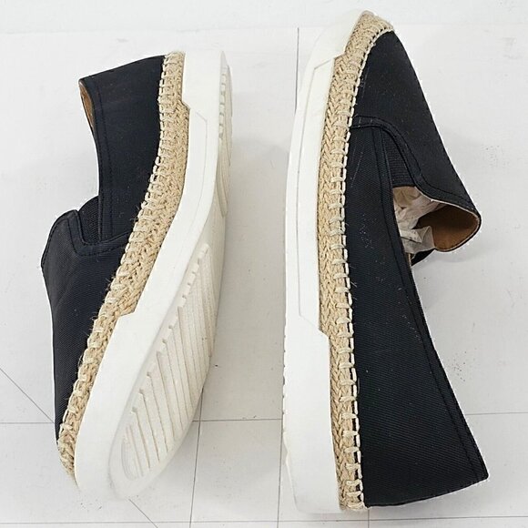 COMFORTVIEW Lara Black Canvas Slip-On Espadrille Flat Elastic Goring 8W - Picture 4 of 10